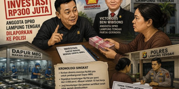 Diduga Tipu Investasi Dapur MBG Rp300 Juta, Anggota DPRD Lampung Tengah Dilaporkan ke Polisi