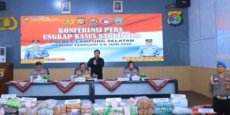 Polda Lampung Ungkap 17 Kasus Narkotika, Sita 179,5 Kg Sabu dan Selamatkan 948 Ribu Jiwa