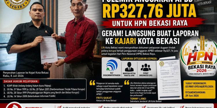 Sekjen LIN: Polemik Anggaran APBD Rp327,76 juta Untuk HPN Geram. Langsung Buat Laporan Ke Kajari kota Bekasi
