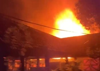 RSUD Ryacudu Kotabumi Terbakar, Api Berkobar Membumbung Tinggi 