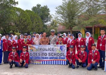 SMPN 6 KOTABUMI JADI TUAN RUMAH POLICE GOES TO SCHOOL, SOSIALISASI TERTIB LALU LINTAS DAN ANTI BULLYING