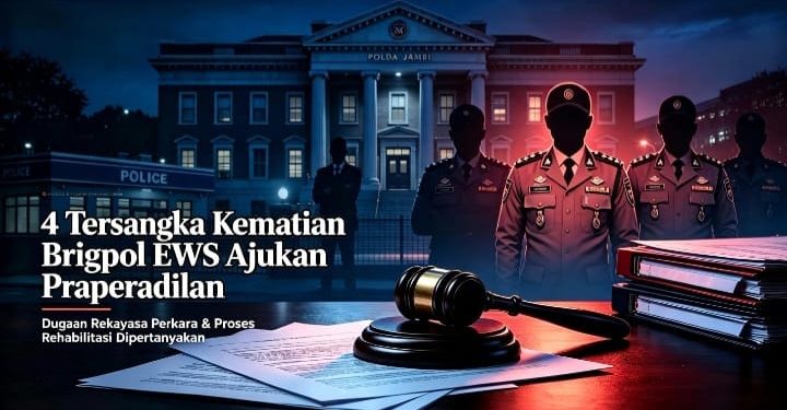 4 Tersangka Kematian Brigpol EWS Ajukan Praperadilan, Dugaan Rekayasa Perkara & Proses Rehabilitasi Dipertanyakan